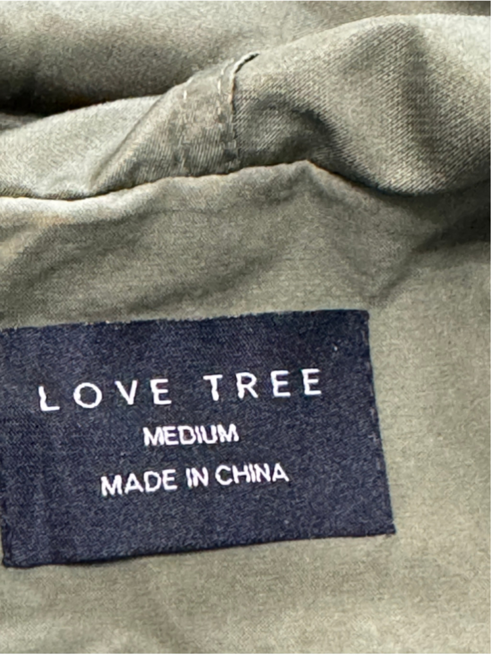 Women's Love Tree Utility Jacket Olive Green Size M - Picture 4 of 5